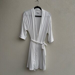 White Cozy Earth Bamboo Robe